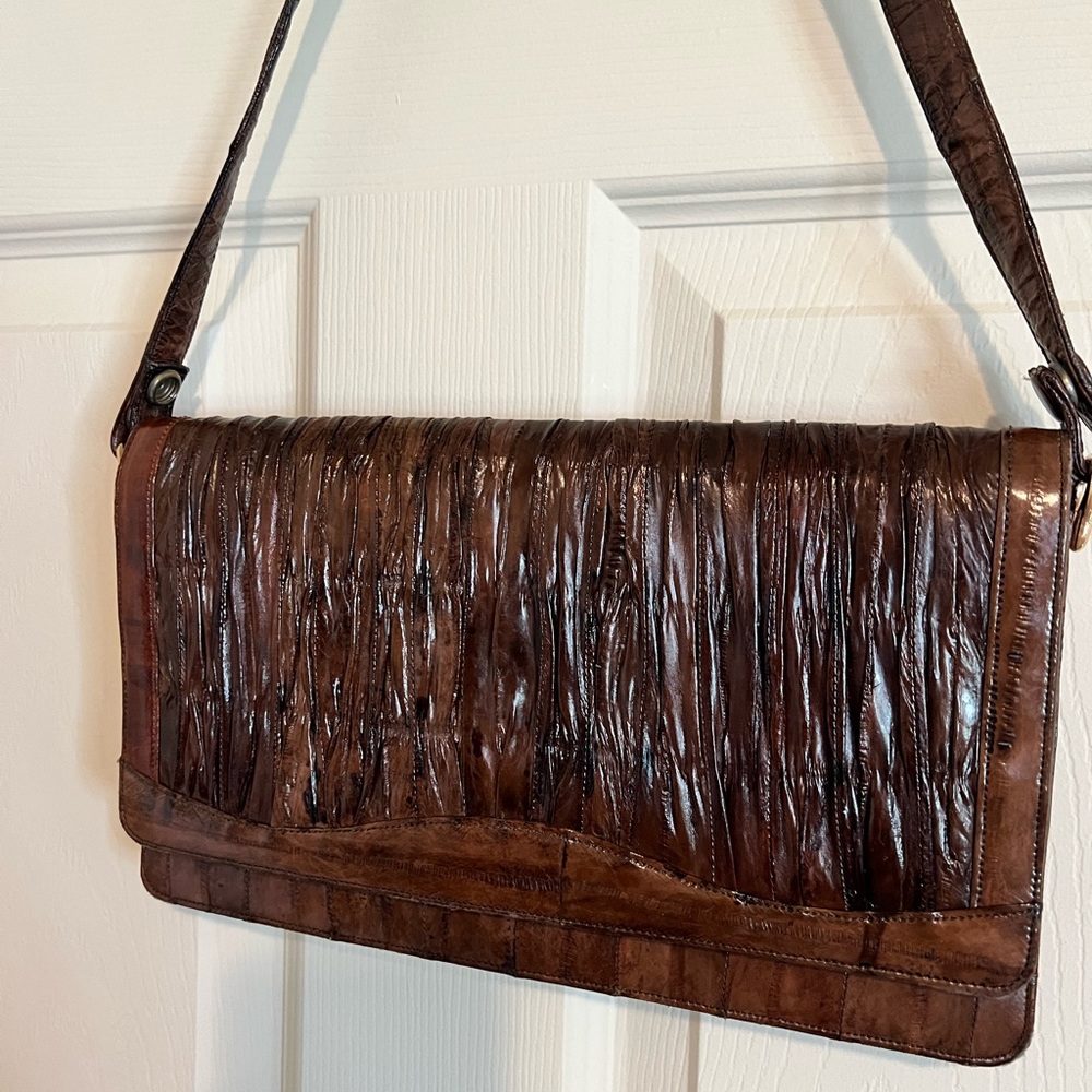 Eel Skin Crossbody Convertible Clutch